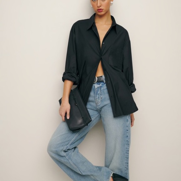 Reformation Will Oversized Shirt Black - Picture 2 of 7